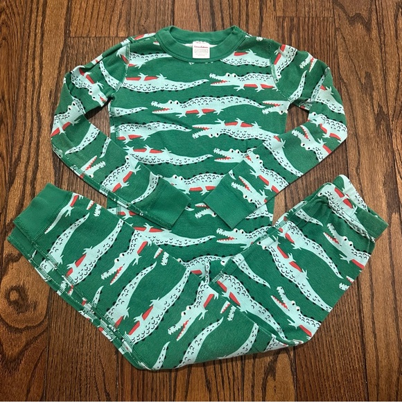 Hanna Andersson alligator pajama pant set- Size 6-7 - Picture 1 of 6
